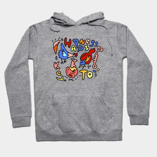 Colorful Chickens I Found the Key to Happiness Surround Yourself with Chickens Hoodie by Mochabonk